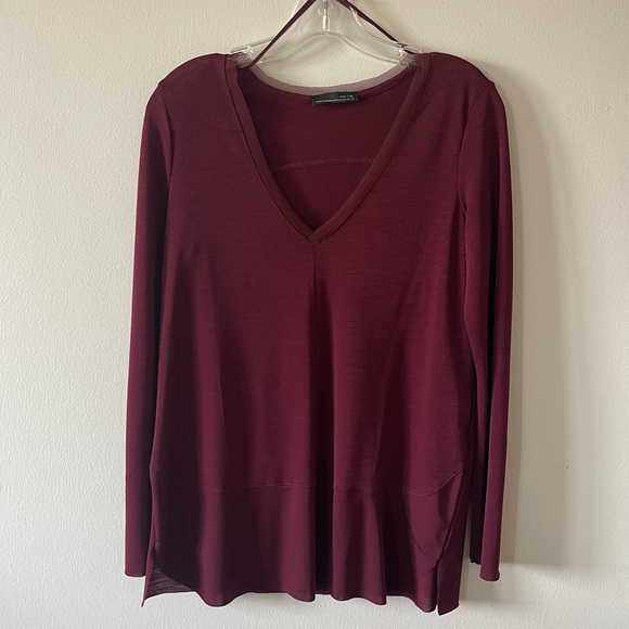 Zara Long-Sleeved Top in Burgundy - Picture 1 of 3